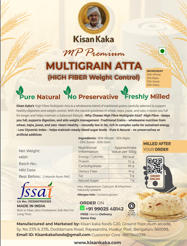 High Fiber Multigrain Atta | The Gut Health Blend atta