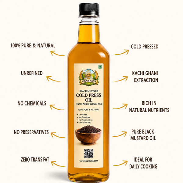 Black Mustard Cold Press Oil | Kachi Ghani Sarson Tel